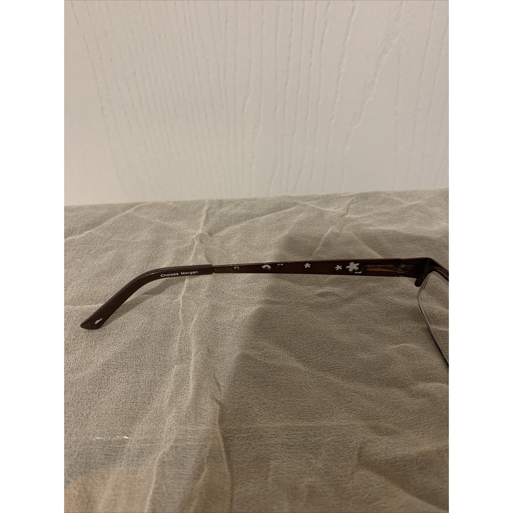chelsea morgan eyeglasses Frames Woman's Metal Brown Flower Cut Backs EUC - Picture 7 of 12
